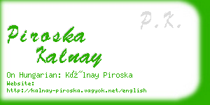piroska kalnay business card